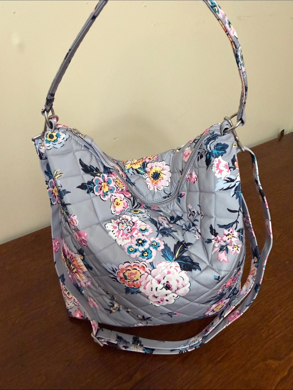 Vera Bradley Large Quilted hobo crossbody with 2 straps